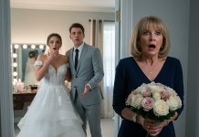 “Minuti pre venčanja moje ćerke, njen verenik ju je nazvao ‘debelom svinjom’ — a onda se hvalio da je koristi zbog para… i ono što sam uradila posle toga pokrenulo je oluju koju niko od njih nije očekivao…