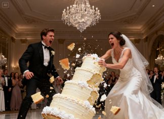 Dok sam podizala nož da prerežem svadbenu tortu, sestra me čvrsto zagrlila i šapnula: „Gurni je. Sad.“ Pogledala sam je, pa svog nasmiješenog mladoženju. Bez razmišljanja, zalupila sam kolica s tortom, poslavši cijelu tortu na tri kata na pod dok su gosti vrištali.