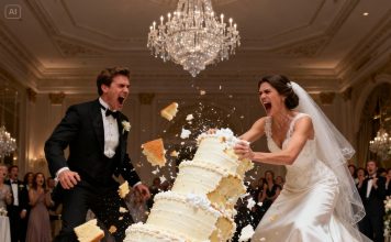 Dok sam podizala nož da prerežem svadbenu tortu, sestra me čvrsto zagrlila i šapnula: „Gurni je. Sad.“ Pogledala sam je, pa svog nasmiješenog mladoženju. Bez razmišljanja, zalupila sam kolica s tortom, poslavši cijelu tortu na tri kata na pod dok su gosti vrištali.