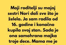 Apsolutno odbijam da se odreknem svog stana zbog svoje sestre i njene troje dece.