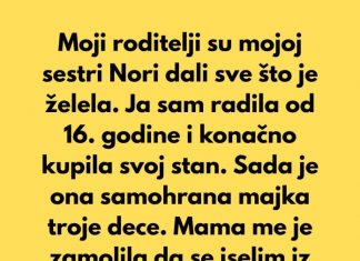 Apsolutno odbijam da se odreknem svog stana zbog svoje sestre i njene troje dece.