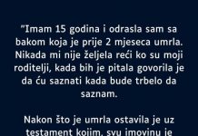 “Imam 15 godina i odrasla sam sa bakom koja je prije 2 mjeseca umrla…”