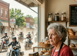 Pekar iz malog grada jednom je nahranio promrzlog beskućničkog tinejdžera, ne postavivši nijedno pitanje—ne sluteći da će se 21 godinu kasnije gotovo 100 bajkera vratiti kako bi pokazali kako je to jedno jutro promijenilo živote stotina ljudi🤔