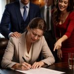 Potpisala je papire za razvod bez ijedne riječi — nitko nije znao da je njezin milijarder otac mirno sjedio u stražnjem dijelu prostorije… 😱😨