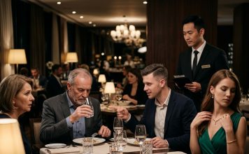 Moja supruga i ja izašli smo na večeru sa kćerkom i njenim mužem u jedan otmjeni restoran za Dan očeva. Moja zet je pogledao konobara, pokazao rukom prema meni i hladno rekao: „Račun podijelite. Mi ne plaćamo za njega.“ Moja kćerka je to čula — i samo je skrenula pogled, popravljajući svoju skupocjenu ogrlicu