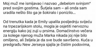 Moj muž me ismijavao i nazvao „debelom svinjom“ pred svojim gostima. Šutjela sam – ali onda sam uradila nešto što ga je šokiralo i ponizilo… - featured image