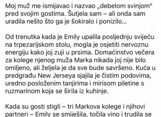 Moj muž me ismijavao i nazvao „debelom svinjom“ pred svojim gostima. Šutjela sam – ali onda sam uradila nešto što ga je šokiralo i ponizilo… - featured image