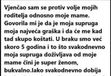 U braku smo već skoro 5 godina i to što svakodnevno moja supruga doživljava od moje mame čini je super ženom, bukvalno. Iako svakodnevno dobija bezbroj uvreda, moja supruga nikada ni…