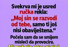 Svekrva mi je usred ručka rekla da se njen sin razvodi od mene