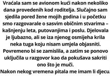 Žena u avionu pogledala je moju porodičnu fotografiju i odmah zaplakala.