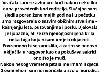 Žena u avionu pogledala je moju porodičnu fotografiju i odmah zaplakala.