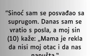 “Sinoć sam se posvađao sa suprugom….”