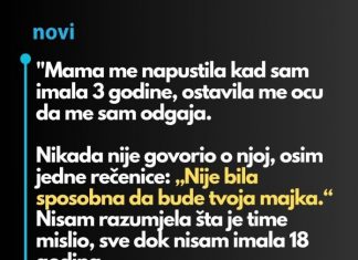 “Majka me je ostavila kada sam imala samo 3 godine i otac se morao brinuti o meni…”